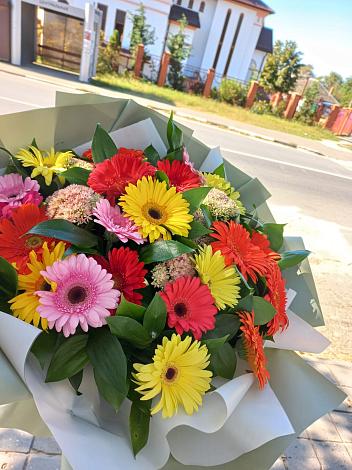 Букет цветов из: Герберы в Бисерти